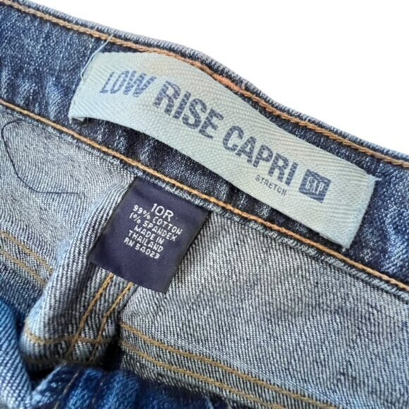 Gap Bootcut Capri Women's Size 10 Med Wash Blue Denim Jeans Low Rise 33/29 - Picture 6 of 9